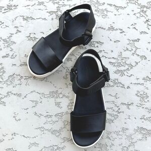 Vince Women's‎ Black Leather Platform Strap Casual Sandals Size 6